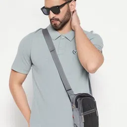 MACK JONNEY Solid Polo Collar Cotton T-shirt-image-98