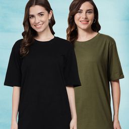 Funday Fashion Women 2 Drop-Shoulder Sleeves Pockets T-shirt-image-20