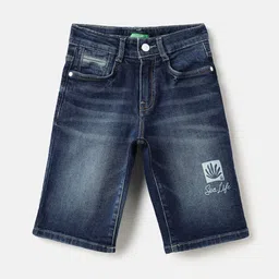 United Colors of Benetton Boys Washed Regular Fit Cotton Denim Shorts-picture-36