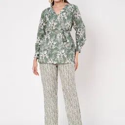 CORSICA Floral Printed Cotton V-Neck Tunic With Trousers Co-Ords-picture-15