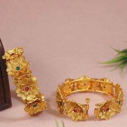 Anouk Set Of 2 Gold-Plated Stone Studded Bangles-image-32