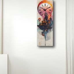 OLIVE TREE White & Red Printed Wooden Contemporary Analogue Wall Clock-24