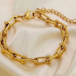 DIVASTRI Stainless Steel Gold-Plated Link Bracelet-picture-39