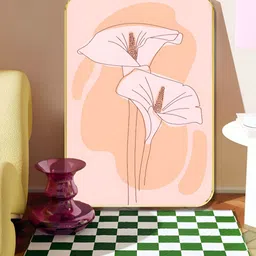 Myntra Elegant Homes Peach-Coloured & Pink Lily Wooden Painting Wall Art-23