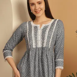 Merira Women Bandhani Printed Pure Cotton Tunics-image-86