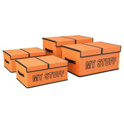 Kuber Industries Orange Set of 4 Regular Multi-Utility Organisers-46
