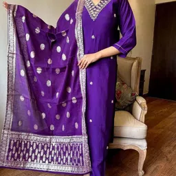 HETVI CREATION Women Regular Kurta with Trousers & With Dupatta image 4