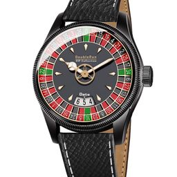 DOUBLERUN Men Dial & Leather Bracelet Style Straps Analogue Multi Function Watch-13