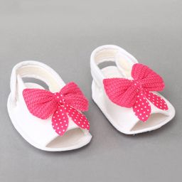 Daizy Bow Design Booties - Dark Pink-image-89
