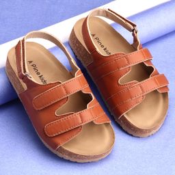 Pine Kids Sandals With Lightweight cork sole - Tan-picture-12