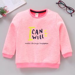 ToffyHouse Full Sleeves Sweatshirt Text Print - Neon Pink-image-84