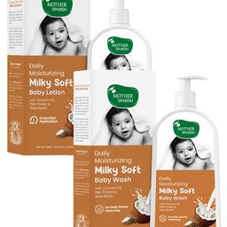 Mother Sparsh Daily Moisturizing Milky Soft Baby Lotion 400ml & Daily Moisturizing Milky Soft Baby Wash - 400 ml-image-14