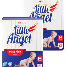 Little Angel Easy Dry Pull-up Diaper Pants Medium  (M) - 74 Pieces - (Pack of 2)-image-85