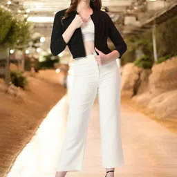 IUGA Printed Collarless Crop Open Front Shrug image 5