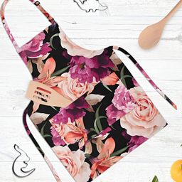 ArtzFolio Pink & Black Printed Pure Cotton Apron-34