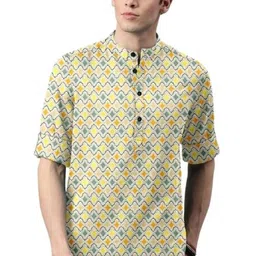 ISUEL FAB Men Yellow Cotton Shirts-picture-37