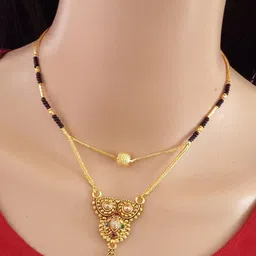 Ramdev Art Fashion Jwellery Brass Gold Plated Mangalsutra-21
