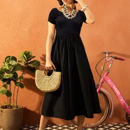 Pink Paprika by SASSAFRAS Women Fit & Flare Maxi Dress-picture-47