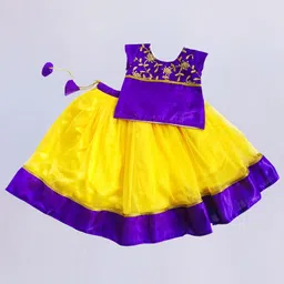 STANWELLS KIDS Girls Embroidered Thread Work Ready to Wear Lehenga &-image-18