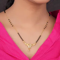 TKRB SALES Gold Plated Artificial Stones Studded And Beaded Mangalsutra-picture-38