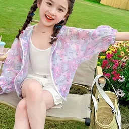 LULU & SKY Girls Floral without Longline Tailored Jacket-image-92