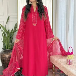 Anni Designer Women Floral Solid Kurta with Palazzo & Dupatta-picture-13