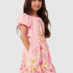 Forever New Girls Floral Print Puff Sleeve Fit and Flare Dress-image-96