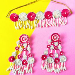 Sangria Gold-Plated Beaded Bridal Jewellery Set-picture-4