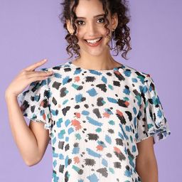V-Mart Women Abstract Printed Flutter Sleeves Top-picture-46