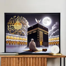 Art Street Black & Yellow Religious Canvas Wall Art-58