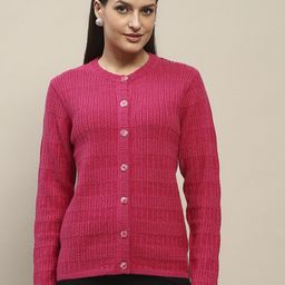 Madame Women Round Neck Cardigan-image-84