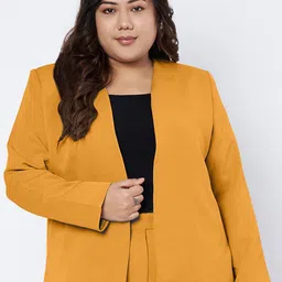 BRINNS Plus Size Open Front Blazer-11
