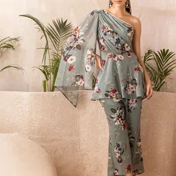 SEW Floral Draped Top With Trousers Co-Ords-picture-8