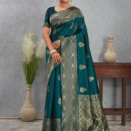 BerMondsey Woven Design Zari Silk Blend Banarasi Saree-image-66