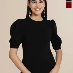 Tromko Puff Sleeve Top-image-79