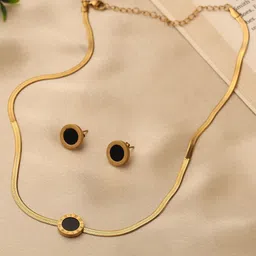 VENI 18KT Gold-Plated Stainless Steel Enamelled Jewellery Set-picture-19