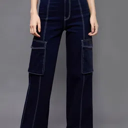 Miss Chase Women Wide Leg Mid-Rise Stretchable Jeans-image-64