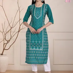 Moda Rapido Women Ethnic Motifs Printed Floral Crepe Kurta-21