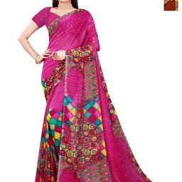 Moda Rapido Pack of 2 Ethnic Motifs Printed Pure Georgette Saree-picture-24
