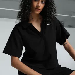 Puma HerBrand Logo Printed Pure Cotton Relaxed Fit Short Sleeve T-Shirt-image-35