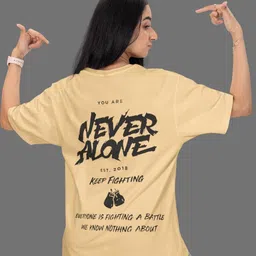 SNUG24 Women Typography Printed Round Neck Oversized T-shirt-picture-3
