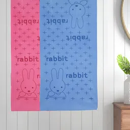 Myntra Elegant Homes Blue & Pink 2 Printed Cotton 300 GSM Bath Towel-picture-3