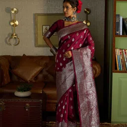 Sangria Woven Design Banarasi Traditional Saree With Zari-picture-40
