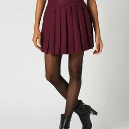 Globus Women High-Rise Pleated Peplum Mini Skirts-image-6