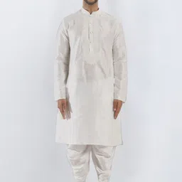 SULAKSHACOUTUREZ Men Regular Aari Work Kurta with Patiala-image-47