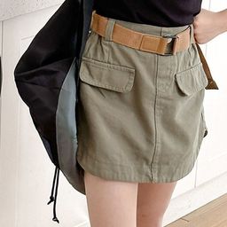 LULU & SKY Pure Cotton A-Line Curved Mini Skirt-image-4