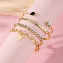 GOLDIWALA Women 4 Gold-Plated Bangle-Style Bracelet-24