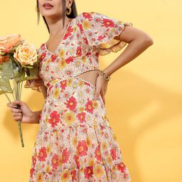 Tokyo Talkies Floral Print Fit & Flare Mini Dress-image-59