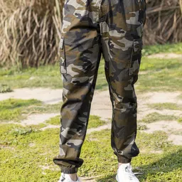 SAPPER Men Camouflage Printed Relaxed Regular Fit Mid-Rise Flat-Front Joggers Trousers-picture-16