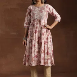 Libas Floral Printed Pleated Kurta-image-35